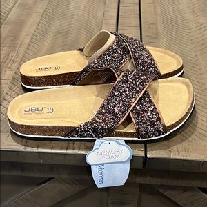 Brown sparkle sandals